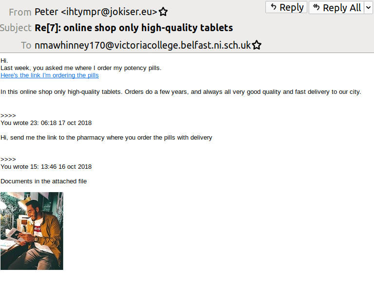 Image showing the blog item Another fairly obvious attempted email scam