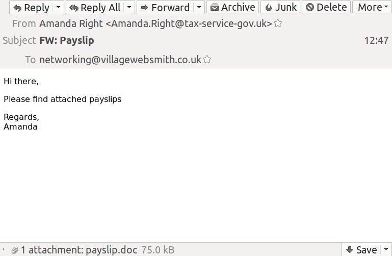 Image showing the blog item And today's attempted scam is another easy to spot one.