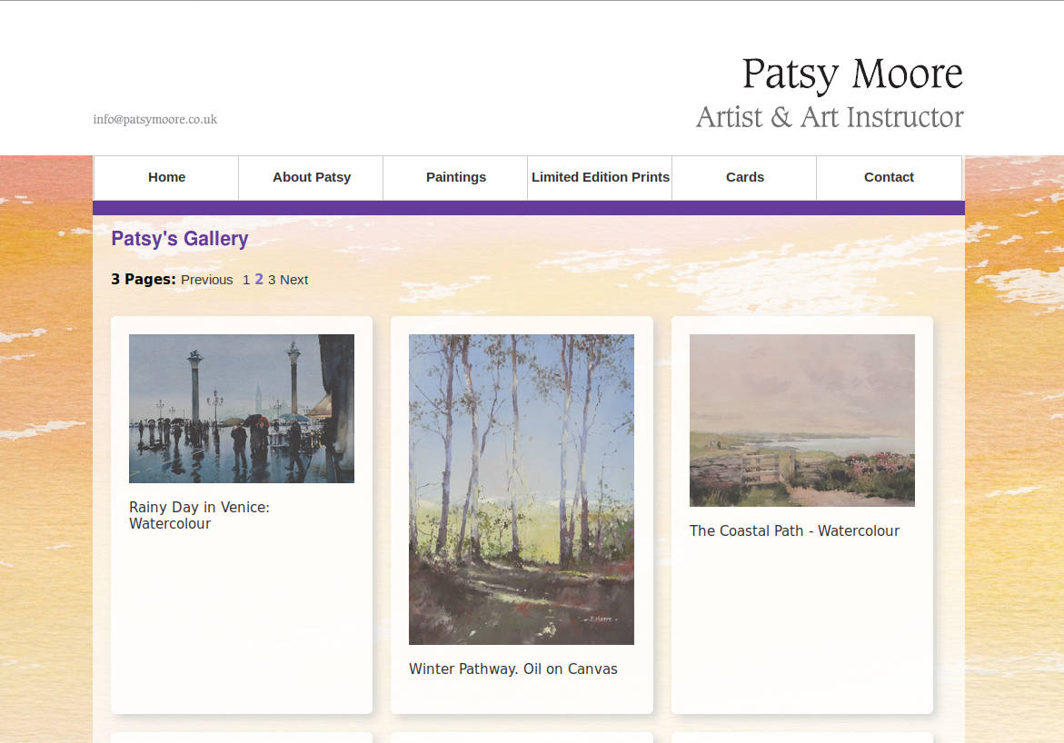 Image showing the blog item Facelift for Sussex Artist's Web Site