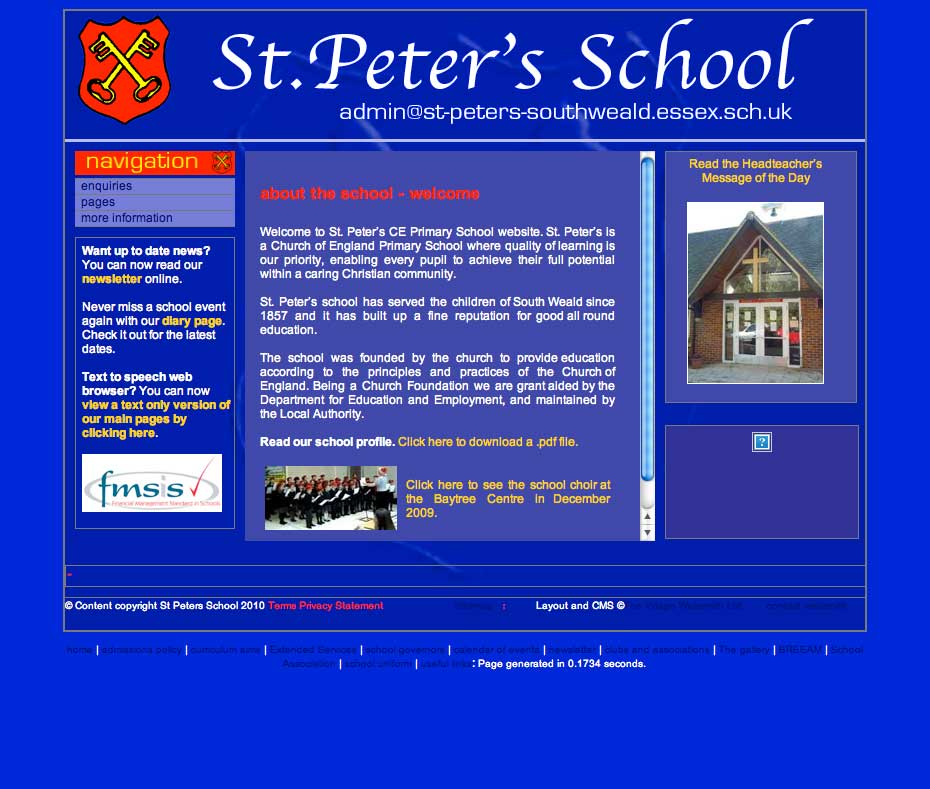 Image of St Peter's Primary School had its website unchanged structurally for over four years and it was due a facelift
