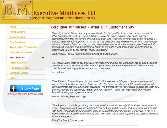 An image of Guestbook, Testimonials and Customer Comments goes here.